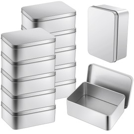 SiliFine 12 Pack Metal Cookie Tins with Lids 4.9x3.6 X1.9 Inch Large Tin Box with Lid Metal Gift Cookie Tins Boxes Storage Container Kit for Party Gift Giving Candy Box