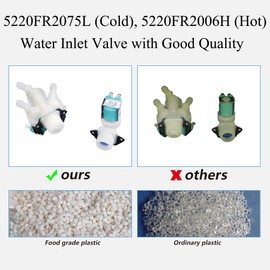 5220FR2006H 5220FR2075L Water Inlet Valve for Washing Machine, Replacement Water Fill Valve Washer Parts for # 5221ER1003C 5221ER1003D 5220FR2006Q 1268123 AP4441935 PS3527427