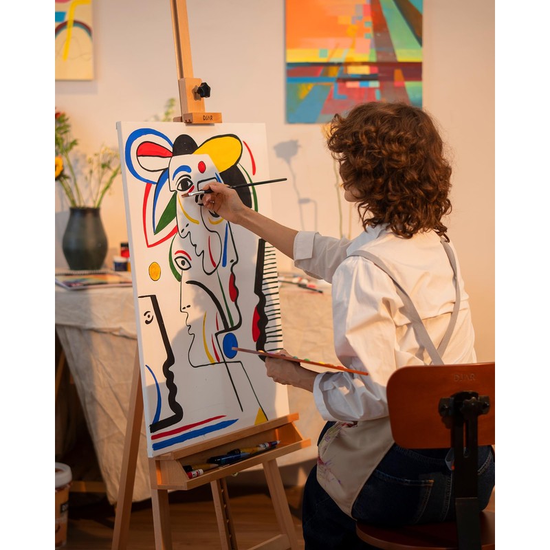 DJAR Art Easel Stand for Painting, Solid Beech Wood Adjustable