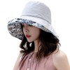 HUAMULAN Women Floral Reversible Wide Brim Sun Hats Summer UV