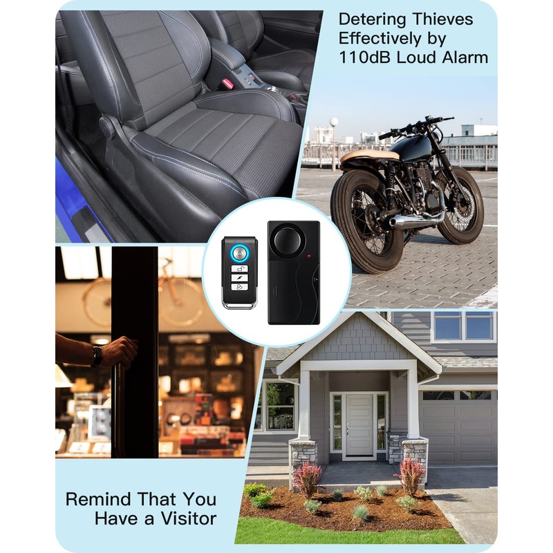 WSDCAM 110db Motorcycle Alarm with Remote Control Wireless Vibration Anti-Theft