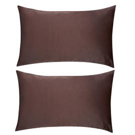SMUG Satin Pillowcases 2 Pack | Luxury Satin Pillowcases | Silky, Cooling Covers for Frizz-Free Hair & Smooth Skin, Anti-Wrinkle with Envelope Closure for Women (Standard/Queen) | Mocha