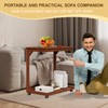 WUGCHDA C-Shaped Couch Table, Side Table with 360° Rotating Wheels,