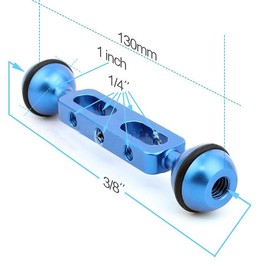 Yornimir Underwater Photography Ball Head Clamp, Aluminum Diving Bracket, SLR Camera Mount (Black, 130mm)