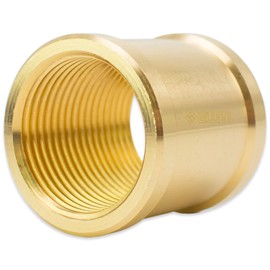 Double Sleeve Female Thread Fitting Pipe Fitting Outlet Adapter Screw Fitting Thread Fitting Industrial Quality – Made in Italy (Brass, 3/8 Inch Female x 3/8 Inch Female Thread)