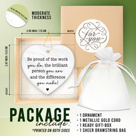 HEXMOZ Thank You Gifts - Appreciation Gifts, Boss Day Gifts for Men, Him, Women, Coworker, Boss Male, Retirement, Farewell, Leaving, Going Away Ideas - Be Proud of The Work You Do Ceramic Ornament