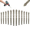 12pcs-New Four-Flute Sawtooth Eccentric Drill Bit, Multifunction Drill Bit Set,High