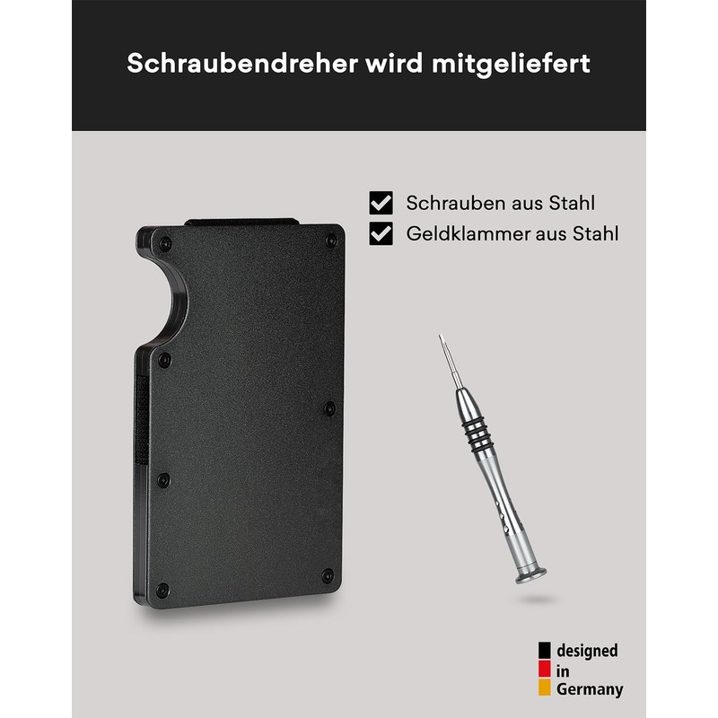 Lederhand iStrong Card Holder, gray, Minimalist