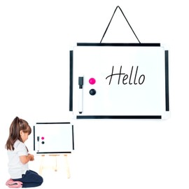Lizzy White Board & Pen Set with Eraser and Magnets Dry Erase Whiteboard for Children or School, Home, Office Use Writing Instant and Removable Notes and Memos (29.5cm x 22.5cm)