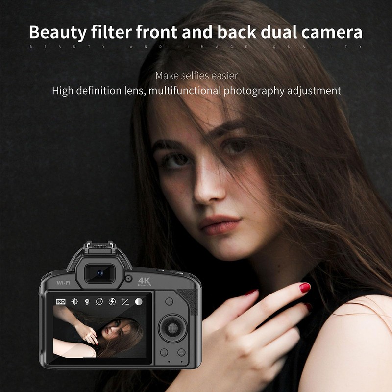 4K Digital Cameras for Photography，4K 64MP/60FPS Video Camera for Vlogging,