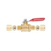 Brass Ball Valve Shut Off Switch, Tubing Fitting Straight Coupling