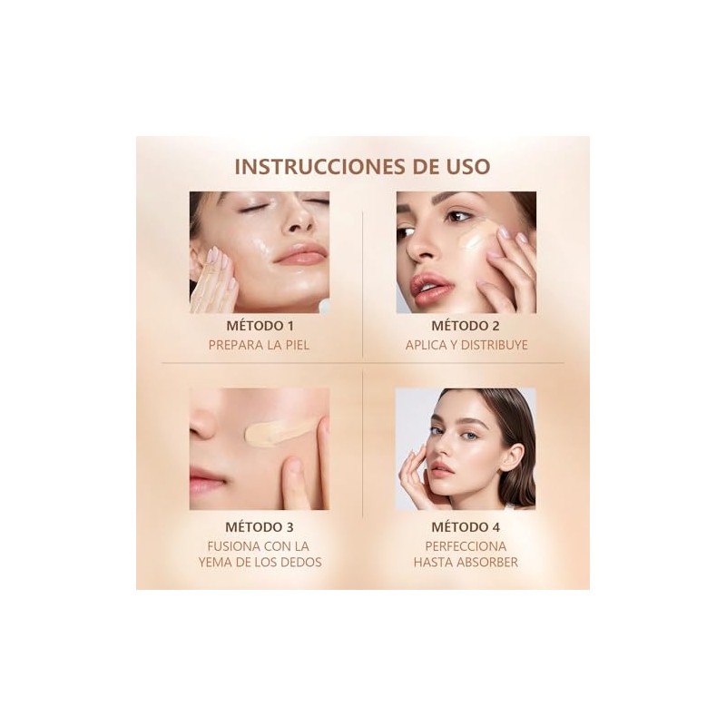 WEUD Base de Maquillaje con Corrector 4 En 1, SPF