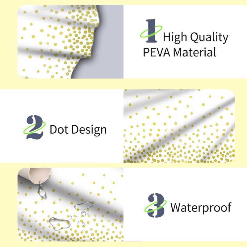 2Pcs White Gold Dot Plastic Disposable Tablecloths, 137 x 274cm