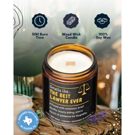 Funny Lawyer Candle, Best Lawyer Gifts for Women & Men, Law School Graduation Gifts, Cool Gifts for Lawyers, Paralegal & Judge Gifts, Future Attorney Gifts for Women, Studying for The Bar Exam Gifts