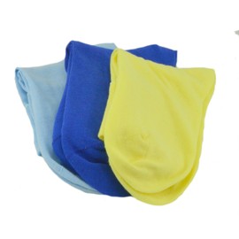 Sierra Socks Women's 100% Combed Cotton Ankle Turn Cuff 3 Pair Pack (9 (Fits Shoe Size 6-7), A2 (Aqua Blue/Yellow/Marine Blue))