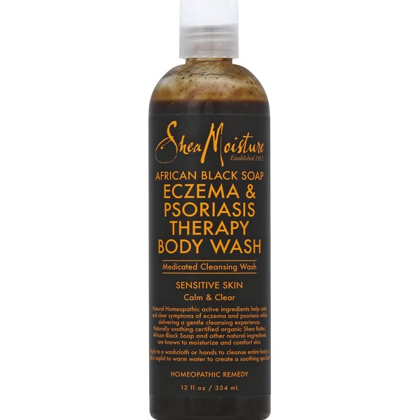 SHEA MOISTURE African Black Soap Eczema Psoriasis Medicated Cleanser for Sensitive Skin 12 oz