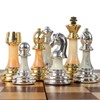 ELONGDI 16.5" Wooden Chess Set with Weighted Acrylic Chess Pieces,Folding