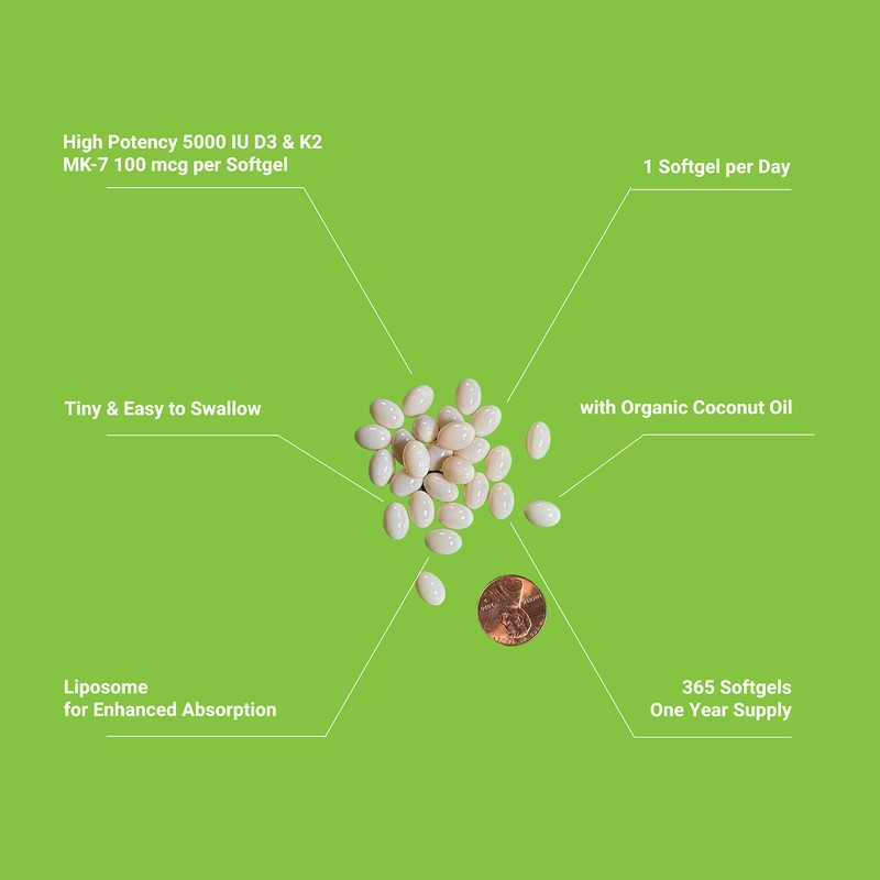 UpNourish UpNourish Magnesium Citrate 1120mg and Liposomal Vitamin D3 5000IU