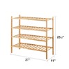 viewcare 4-Tier Bamboo Shoe Rack for Entryway, Stackable | Foldable