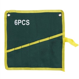 Fdit Roll Up Tools Storage Bag Spanner Wrench Pliers Organizer Pouch Durable Canvas 6/8/10/12/14/25 Pockets(6Pockets)