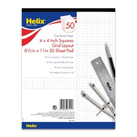 Helix Bond Pad, 4 x 4 Grid, 8.5 x 11 Inches, 50 Sheets (27111)