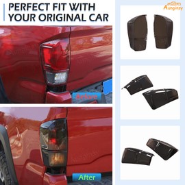 Car Tail Light Lamp Cover Compatible with Toyota Tacoma 2016-2023 Rear Taillight Guard Cover Bezels Reverse Tail Lamp Shell ShadeTintlight Lamp Trim Cover Rear Headlight Protection Cover Accessories