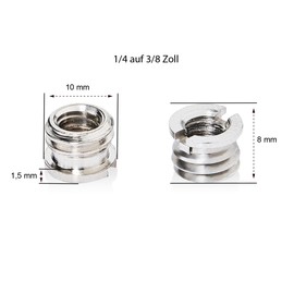 'Walimex Pro Silver Thread Adapter 1/4 Inch To 3/8 Brim