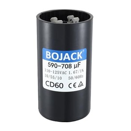 BOJACK 590-708 uf/MFD 50/60 Hz 110-125 V VAC Condensador de arranque redondo universal para repuesto eléctrico