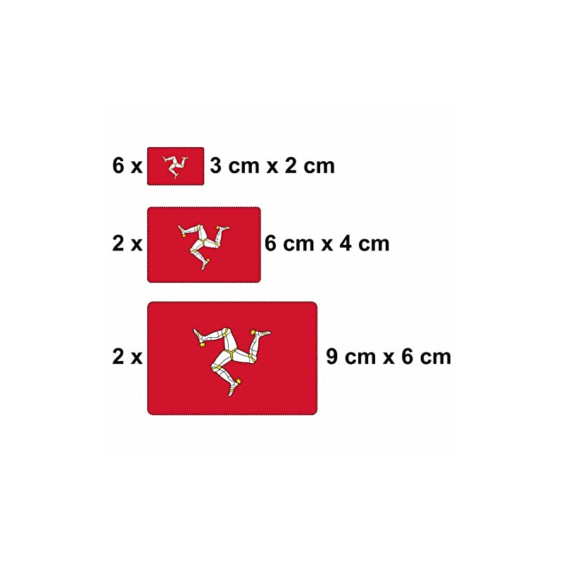 Flag Sticker Isle of Man Set of 10 Car Sticker