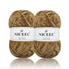 NICEEC 2 Skeins Soft Chenille Yarn Blanket Yarn for Knitting