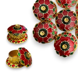 LOVENSPIRE Haldi Kumkum Holder Traditional Roli Chawal/Rice Holder Pooja Return Gift Indian Housewarming Hindu Wedding Favor Pujan Temple Decor Item Diwali Gifts