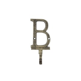Handcrafted Nautical Decor Rustic Gold Cast Iron Letter B Alphabet Wall Hook 6"