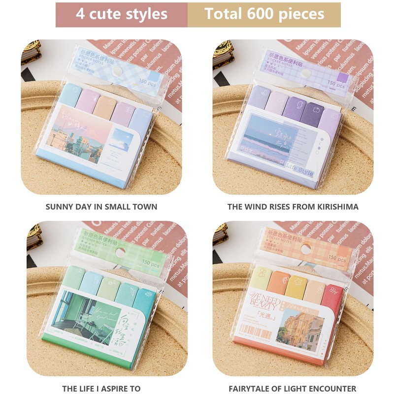 600 Mini Cute Sticky Notes Gradient Color Sticky Notes for