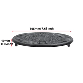 Antrader Cast Iron Trivet,Sunflower Style Racks Stands with Pegs, Rustproof Hot Pot Holder Hot Pads for Table & Countertop