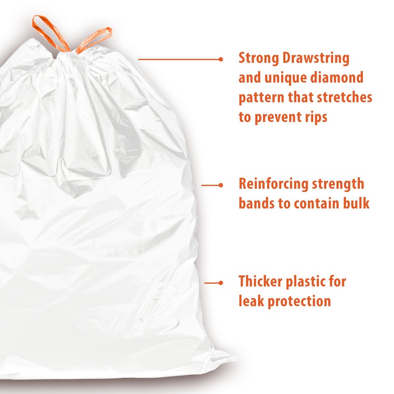iTouchless Tall Trash Bags, Fits 8 Gallon Garbage Can, 40