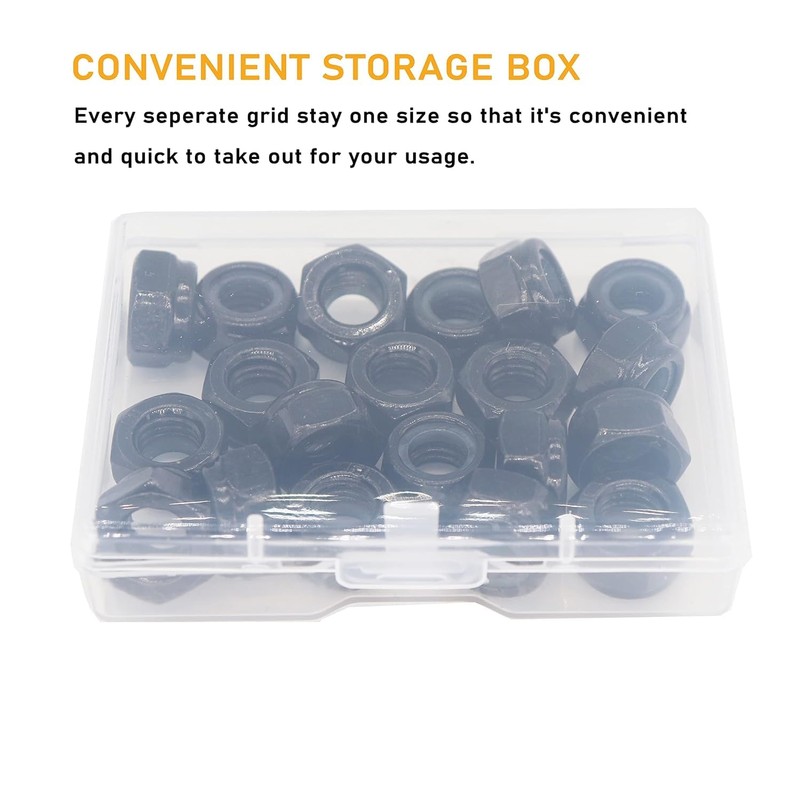 Hmevsafinect Hex Lock Nuts - M6x1mm Carbon Steel Nylon Insert