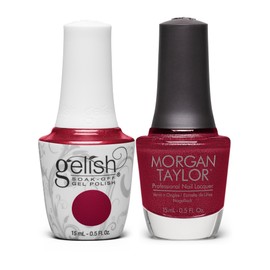 Gelish & Morgan Taylor Holiday Winter Collection A Fuzzy Feeling Duo Value Sets - 15mL Gel Nail Polish and 15mL Nail Lacquer Pack, 2 pcs. (Sugar Coated Dreams)