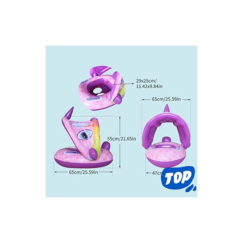 Arcimatto - Flotadores de piscina para bebé con toldo extraíble