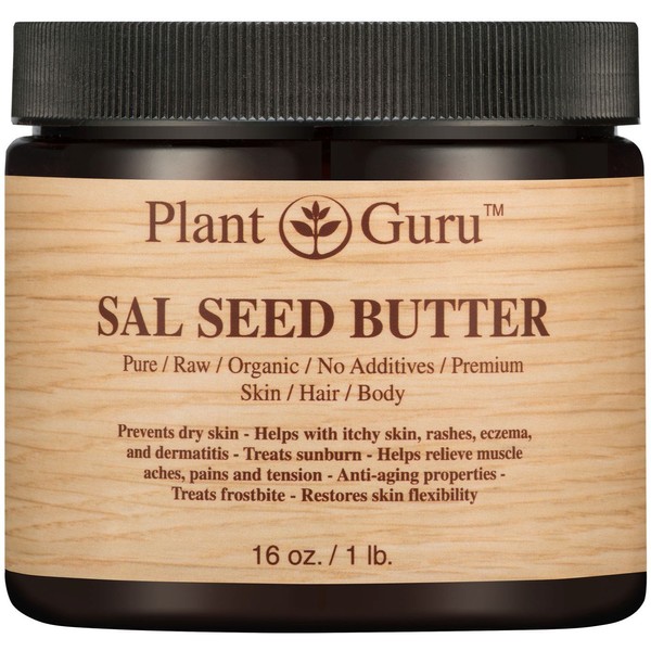 Sal Seed Body Butter 16 oz. 100% Pure Raw Fresh Natural Cold Pressed. Skin Body and Hair Moisturizer, DIY Creams, Balms, Lotions, Soaps.