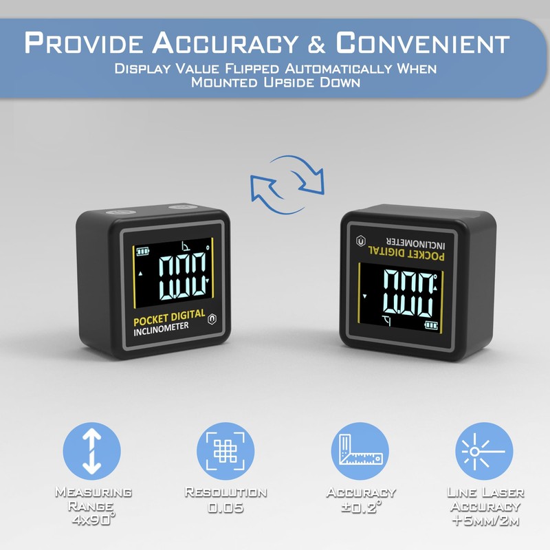 KNINE OUTDOORS Mini Digital Angle Finder 4-side Strong Magnetic Angle