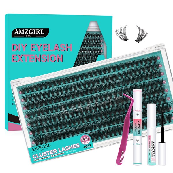 Lash Clusters Kit,Diy Eyelash Extension Kit D Curl,Individual Lashes Cluster