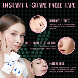 YONMUY 160PCS Neck Tape,Neck Tape lifting Invisible,Face Tape,Face Lift Tape,Face Lift Tape Invisible,V-Shaped Instant Face Tapes for Lifting Sagging Skin Eyes Double Chin Wrinkles