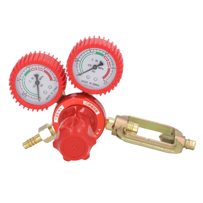 Acetylene Pressure Reducer 8mm Inlet Port Dual Display Shockproof Acetylene