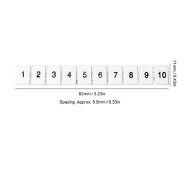 100pcs UK6N Terminal Marking Strips, Clear Number Label Plate, Heat Resistant Nylon, Press in Installation, Customizable Length for DIN Rail