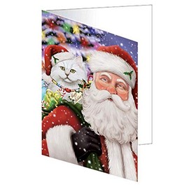 Doggie of the Day Jolly Old saint Nick Carrying Tiffany Cat Greeting Cards - Adorable Pets Invitation Cards with Envelopes - Pet Artwork Christmas Greeting Cards GCD73451 (20)