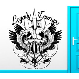 Wall Sticker Vinyl Decal Loyal Courage Sword Wings Gothic Cool Decor (z2495)