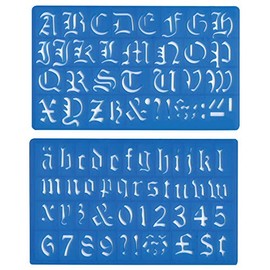 Major Brushes Artist Old English Style Alphabet 30mm Writing & Lettering Stencil