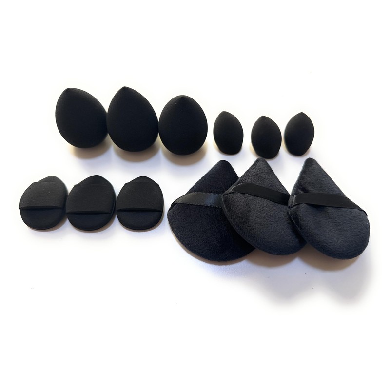 Esponjas de maquillaje 12 piezas (Negro)