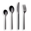Berglander 24 Piece Titanium Black Plated Stainless Steel Cutlery Set,