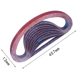 STEBRUAM Sanding Belts13 x 457 mm,10 Each of 40/60/80/120/180/240 Mix Grit for 457x13 Belt Sander,compatble with Black&Decker Power-Sander(60 Pack)